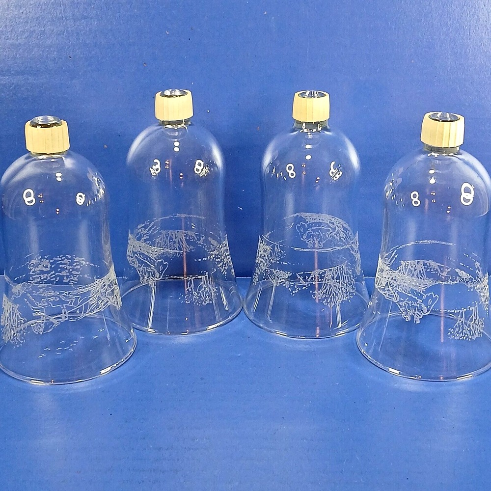 4 Votive Candle Cups Winter Frost Design Peg Base New Rubber Grippers Adapters